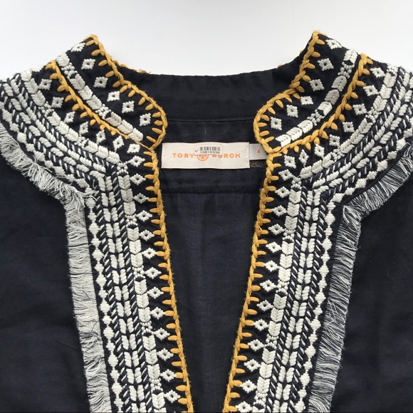Tory Burch Embroider fringe cotton tunic - Picture 4 of 7